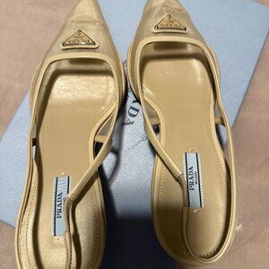 Prada Slingback Pumps in Mesh and Leather